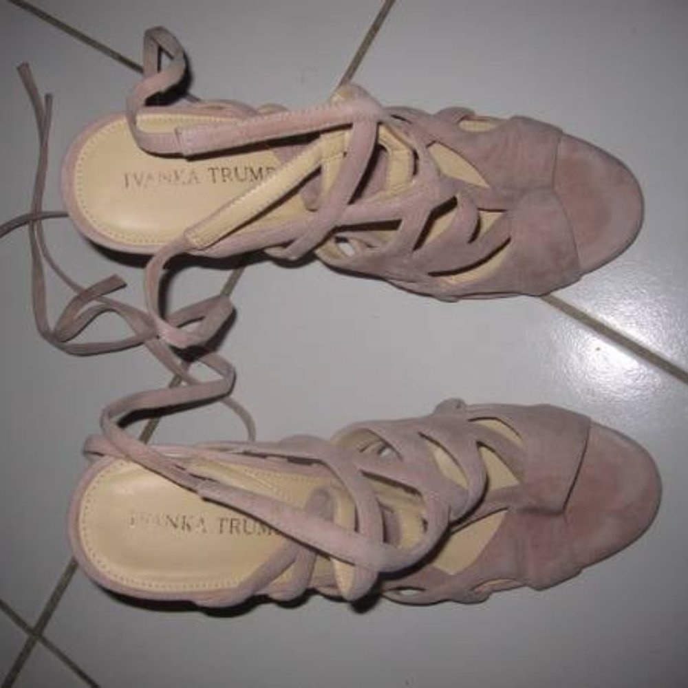 Ivanka Trump Taupe Strap High Heels Sz 8.5
